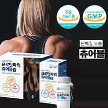 프로틴 파워 츄어블 240정 씹어먹는 단백질 보충제 상시복용 단백질 닭가슴살 대용 가수분해 유청단백질, 240정 (120정 x 2병)