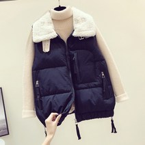 램스울 패치 패딩 베스트 여자 조끼 Cottonvest No.872