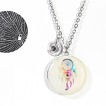 100가지 언어로 사랑해 사진목걸이 Round Silver 32mm 드림캐처 + 전사서비스