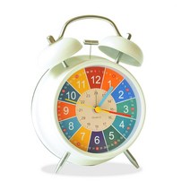 27리빙 무소음 탁상시계 알람기능 건전지 포함, 레인보우 베이직 화이트 1개