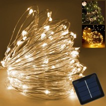 태양열 태양광 LED 와이어 정원등 10m 인테리어 조명 트리등, 노란색