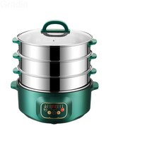 국조 스마트 전기찜기 다용도 가정용 전기찜기 3단 대용량 전기찜기 볶음요리 비점착 전기찜기, 지름 32CM(3단 찜통), 국조그린-스마트타입-무관람
