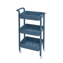 데코트리 손잡이형 이동식 수납 선반 정리대 트롤리, 블루