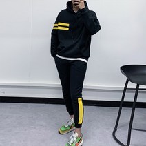 남녀 공용 후드 배색 트레이닝 세트 2컬러 3사이즈