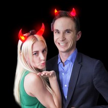 LED 악마 뿔 머리띠 1pcs (대), 레드