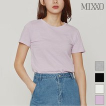 미쏘 라운드 무지 반팔 티셔츠 MIWHW9310A