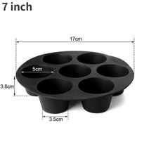 제빵 기구 실리콘 7 심지어 둥근 머핀 컵 몰드 에어 프라이어 액세서리 케이크 전자 레인지 베이킹 오븐용 매트, [01] A 7 inch
