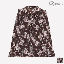 로엠 가을 나염 타이 블라우스 RMBL94VRQ2