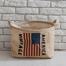 빈티지 쥬트 다용도 정리함 수거함 바스켓 바구니 미국