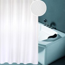 샤워커튼추천 이케아압축봉 이케아샤워커튼 욕실커튼 방수커튼 비닐가림막 벌집 패턴 샤워 커튼 호텔 고급 두꺼운 방수 곰팡이 폴리 에스터 목욕 커버 솔리드 컬러 욕실 커튼, 하얀색, W200xH240cm, 01 White