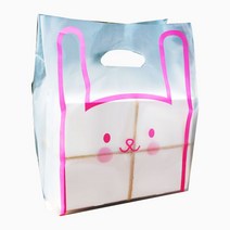 비닐쇼핑백 발그레토끼 (대) (23*33+10), 100개