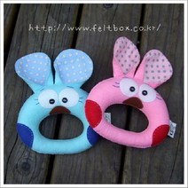 바니 잼잼 딸랑이 공예 교구 바느질 펠트diy, 핑크