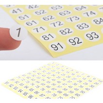 미니 작은 원형 번호 숫자 스티커 1장 1-100 넘버링 글자시트지