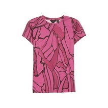 테드 베이커Ted Baker 여성용 Kcarlia 핑크 펀치 그래픽 반소매 스트레치 면 티셔츠 핑크