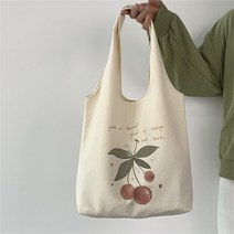 뜨게가방 구호 가방 가벼운 아트 문학 캔버스 가방 여성 숄더백 얼짱 코튼 쇼핑백 여성용 재사용 가능한