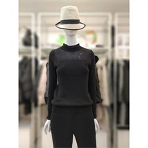 SI 하이넥 프릴 긴팔 니트 SFU129220BK