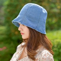 버킷햇 여성 모자 봄 여름 미니 데님 챙모자 여자 숏 벙거지모자 숏심플데님햇 (2컬러) - 주문시 판매자!! 색상이름!! 확인 필수