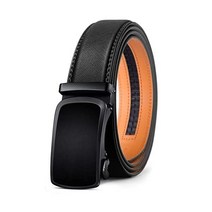 107614 남성용 벨트 격렬한 슬라이드 래칫 드레스 바지 셔츠 가죽 맞춤 트림, 블랙595, 42 quot -52 quot 허리 조절 가