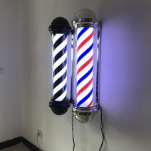 미용실 이발소 헤어 살롱 싸인볼 led 바버샵 레트로, [18] 화살표 부착 LED1미터 3실버 헤드 커버