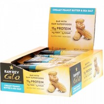 Raw Rev Glo 크리미한 땅콩버터 & 바다 소금 12 개 각 1.6 oz (46 g) 1팩
