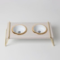 아트박스/에이치플러스몰 강아지 고양이 도자기 식기 그릇 베이지, 본품
