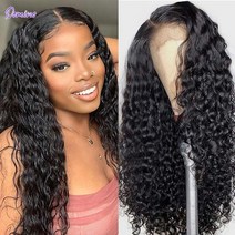 업스타일 가발 땋기붙임머리 여자 항암 덧가발 연습용 통가발 똥머리 포니테일 암환자 인모 올림머리 물 곱슬 레이스 프런트 brazilian wigs for women real, 30인치, 180, 4x4x1레이스 앞 가발