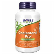 NOW Foods Food Cholesterol Pro 나우 푸드 콜레스테롤 프로 베르가못 & 식물 스테롤 120 태블릿, 1개, 1