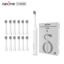 치아미백기 블루라이트 치아 Nandme-충전식 방수 스마트 소닉 전동 칫솔 NX6000 IPX7 미백 치아 청소 모, 01 Whitex12 brush head