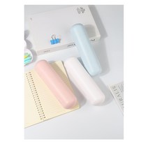몽실몽실 대용량 2단필통 가벼운 플라스틱필통 둥근 둥근 원통필통 문구필통, 핑크