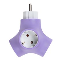 파워존 테트라포드 디자인 T형 멀티탭 3구 오리지널 퍼플, 단품, 단품