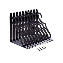 HOME MASTER HARDWARE 10 x 7 inch Shelf L Brackets Decorative Support Corner Brace Joint Right Angle, 6 1/2x 5 1/4 Inch, Black-10Pack