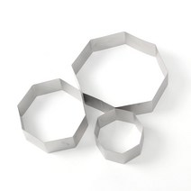 스테인리스 3단 케이크 팔각 모양틀 무스링 요리놀이 준비물 체험