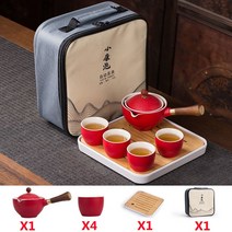 JINUS 일본 세라믹 찻잔 차잔 독특한 차 세트 꽃 절묘한 돌 연삭 모양 수제 주전자 컵 다도 선물 GungFu Teaware, [11] 4-Piece Set