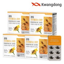 광동생활건강 프로폴리스 아연 60캡슐 4박스 8개월분, 4박스(8개월분)