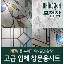 유니 윈도우아트 고급컬러 무점착 스테인글라스 창문시트지 유리시트지 안개시트 사생활보호 필름, 벛꽃