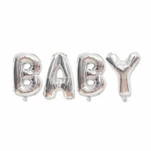 이니셜 실버 은박풍선 BABY 풍선대통 령, 단일옵션