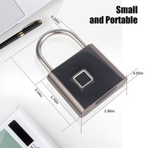 출퇴근기록기 얼굴인식 근태 지문 인식기 지문 자물쇠 IP66 Usb 충전식 도난 방지 수하물 잠금 장치 스마트, 01 Black