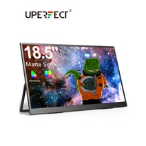 Uperfect 휴대용 모니터 18.5 인치 1080p FHD HDR IPS 랩톱 컴퓨터 디스플레이 HDMI USB C 외부 화면 회전, 04 EU 플매트 카펫 러그