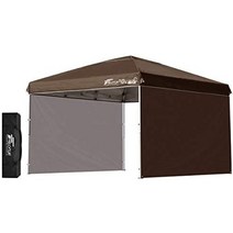 fieldoor 조립 간단 【2.5×2.5m】【3.0×3.0m】 원터치 터프 텐트 【강화판】 g03 사이드 시트 2장 세트 지붕 기둥이 8개로 증강 별매 옵션 파트가 풍부 고내수, 3.0m(강화판)다크 브라운