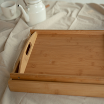 다이소우드트레이 혼밥 나무 쟁반 카페 플레이트 트레이, 직사각형