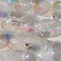 [왓위셀] 오로라 대형(10cm) 홀로그램 투명 오너먼트 아크릴 크리스마스 트리 장식볼 10p