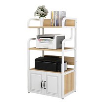 프린터 수납장 복합기 팩스 선반 받침대 서랍장 사무실 서재, 블랙+월넛 프린터수납장 55x40x115cm