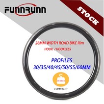 4륜바이크 ATV 산악 농업용 오토바이 FUNNRUNN700C 로드 바이크 카본 림 폭 28mm 30354045505560mm 깊이 후크 없는 튜브리스 부스트 그래블 자전거 휠, 50X28+Standard Weight+HOOKLESS