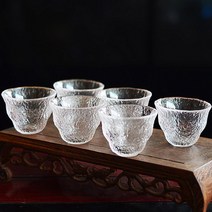 유리찻잔 전통차컵 공부차 녹차 보이차 전통, 찻잔 6개