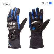 오토바이방한 부츠토시헬멧 열선케이스 겨울용품방한장갑 오토바이 따뜻한 터치 스크린 보호 방수 방풍 승, 06 AXE02-Blue_03 XL