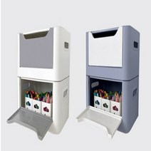 더잇찌 오픈도어 슬라이딩 리빙박스 반함 오픈 수납함 3+1, 04_화이트3P+그레이1P