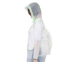 남녀공용코트 옷 롱 전신 여성 타입 스타일리쉬 어른 남자 투명 우비 비일회성 레인코트 2220997737, 백팩 타입 투명 핑크 라인