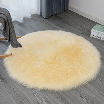 SKANDSALO 러그 원형 카페트 거실 침대옆 플러시 화장 의자매트 귀여운 모조양털 사진촬영 베란다 인테리어