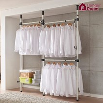 [행거룸]38파이 수납식행거301행거3단+선반1단, 없음