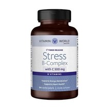 Vitamin World Stress BComplex with 500 mg. C Timed Release 120 Caplets Vegetarian Coated TimedRel, 120 카운트(1개 팩)